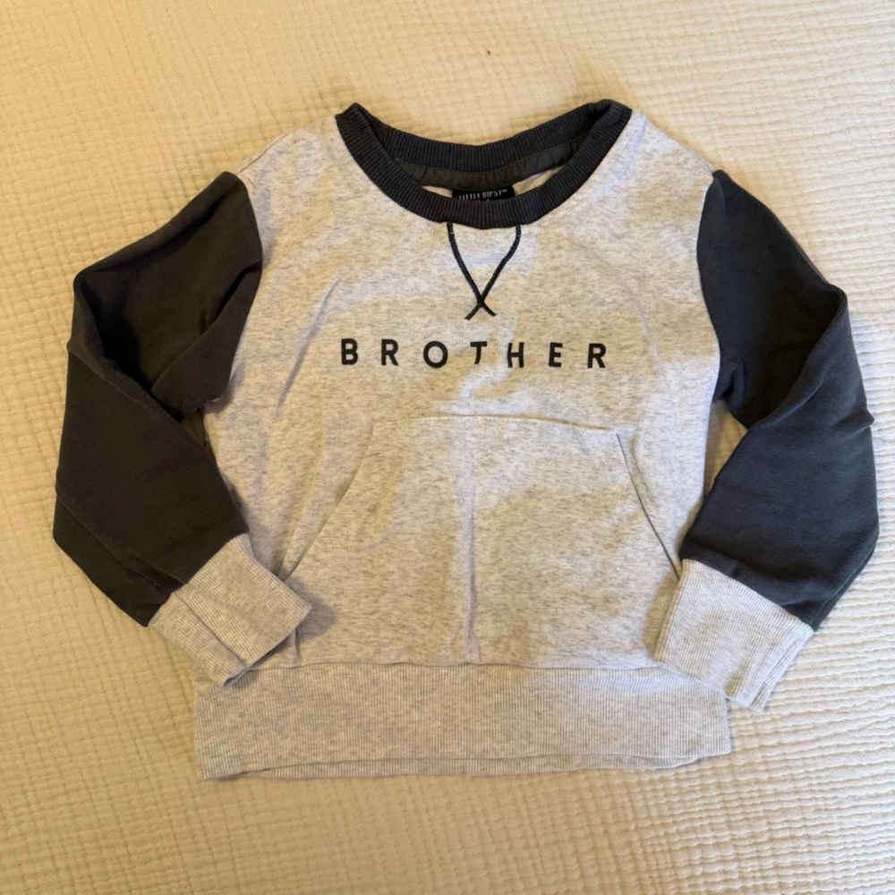 Little Bipsy Gray and Pewter 'Brother' Sweatshirt